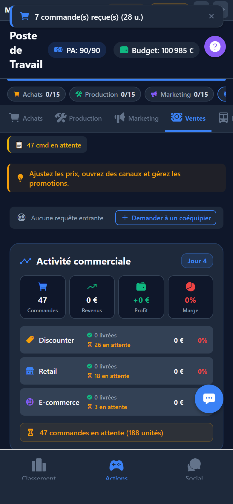 Console Ventes